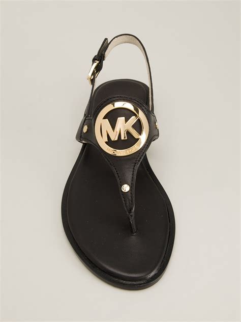 michael kors alice sandals black|Michael Kors black flat sandals.